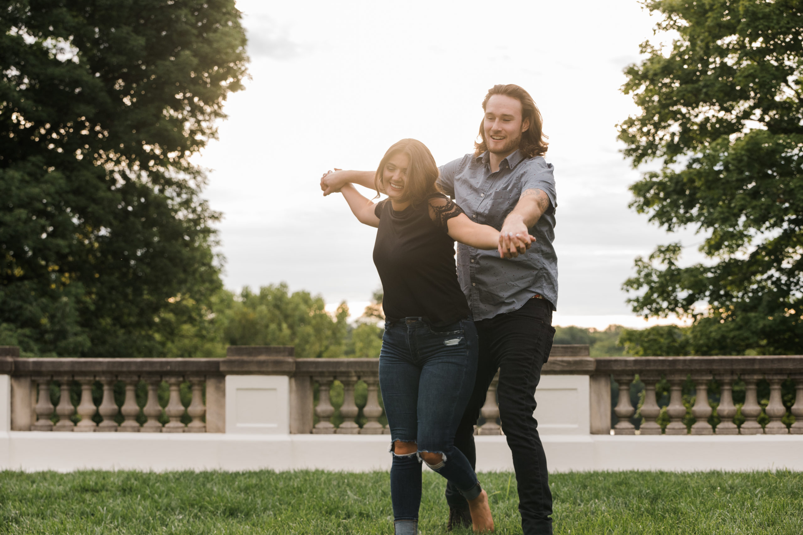 Airplane pose engagement picture captured at Newfields.