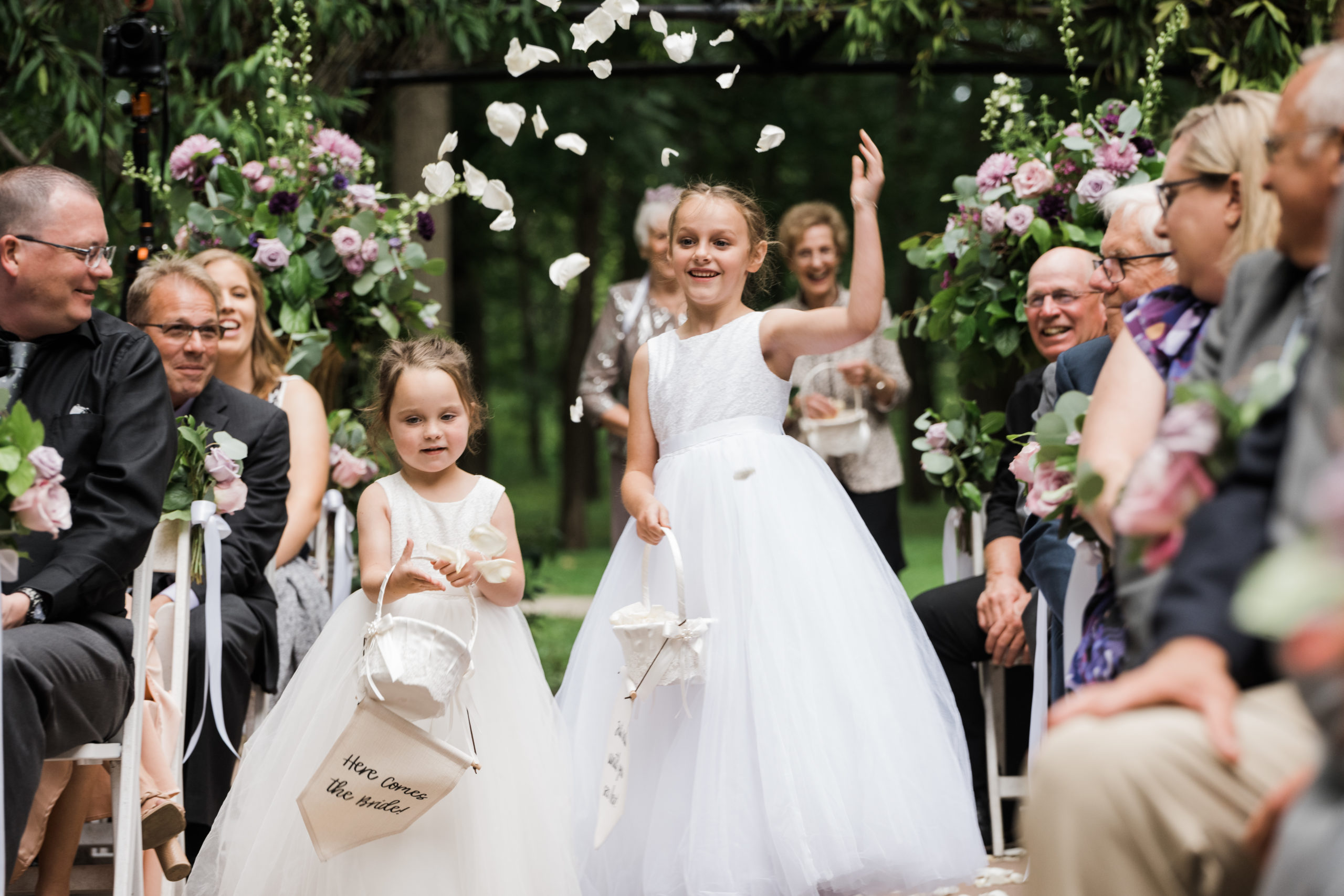 Flower girls Black Iris wedding Carmel, Indiana