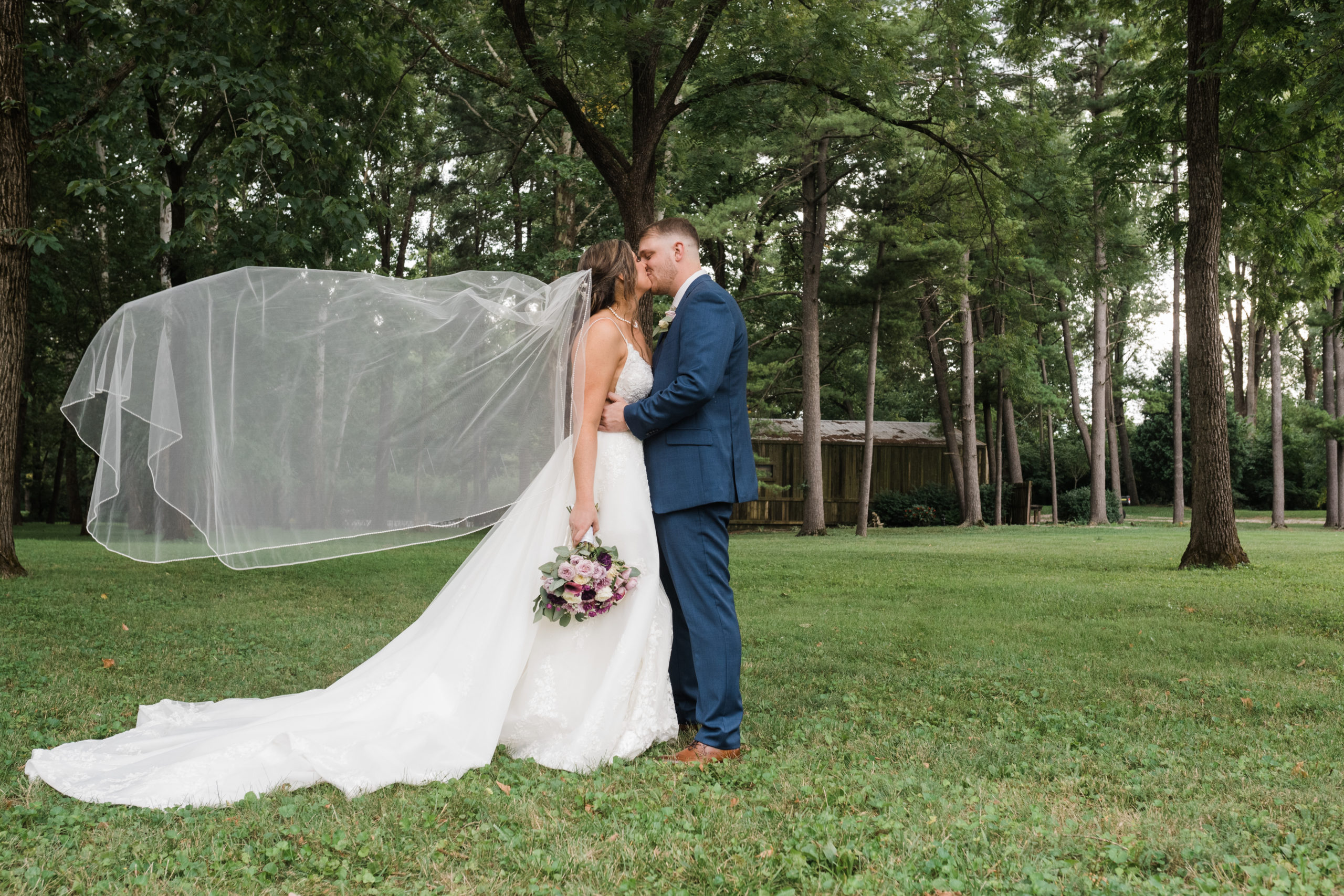 Floating veil photo Black Iris wedding Carmel, Indiana